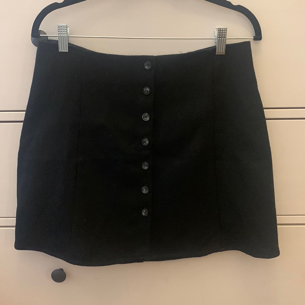 Reformation black button down skirt size L